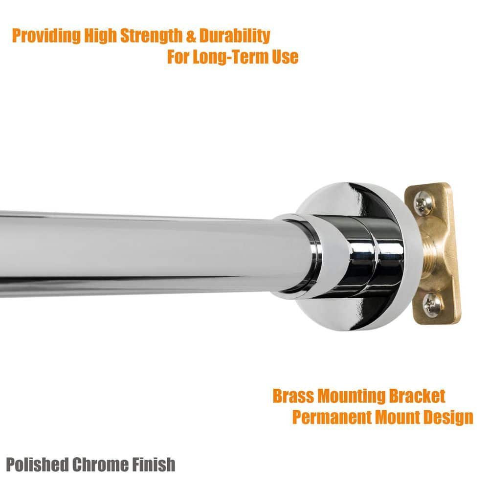 Numhew 47-84 in. Stainless Steel Heavy Duty Adjustable Expandable Shower Curtain Rod in Chrome Plated for Bathroom Window (3)