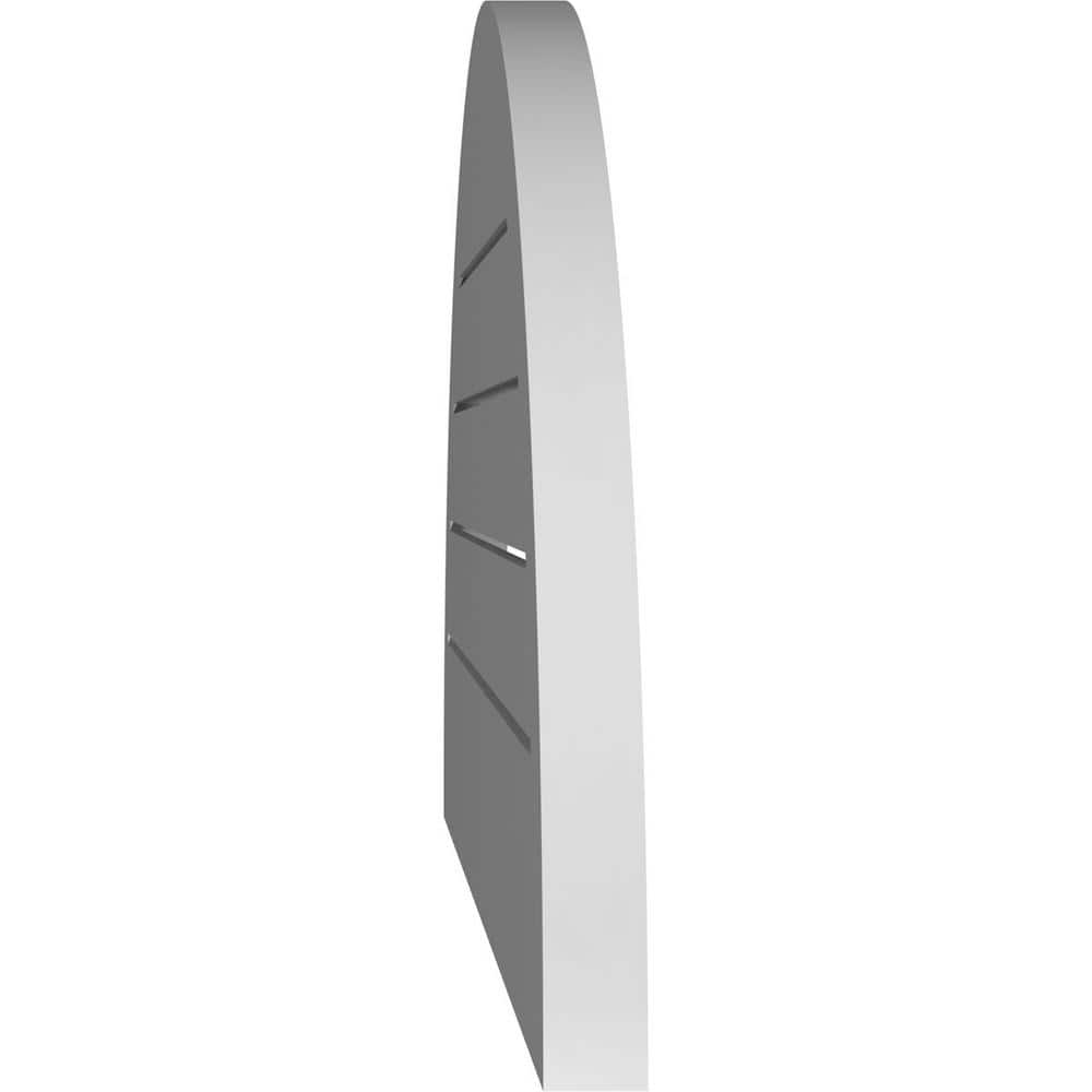 Ekena Millwork 36 in. x 18 in. Half Round Surface Mount PVC Gable Vent: Functional with Brickmould Frame (3)