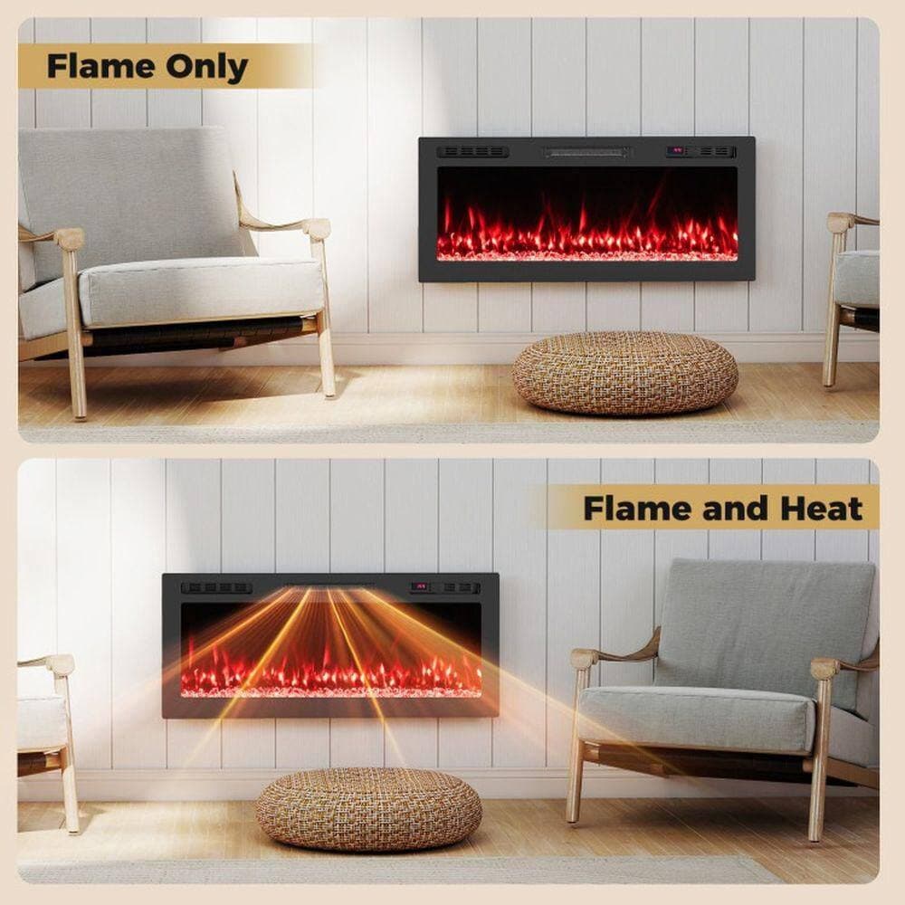 Clihome 42 in. WiFi Electric Fireplace Insert Heater Wall-Mount or Recessed 5100 BTU Smart Control (3)