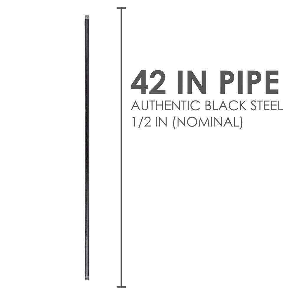 PIPE DECOR 1/2 in. 42 in. Black Industrial Steel Grey Plumbing Pipe (4)