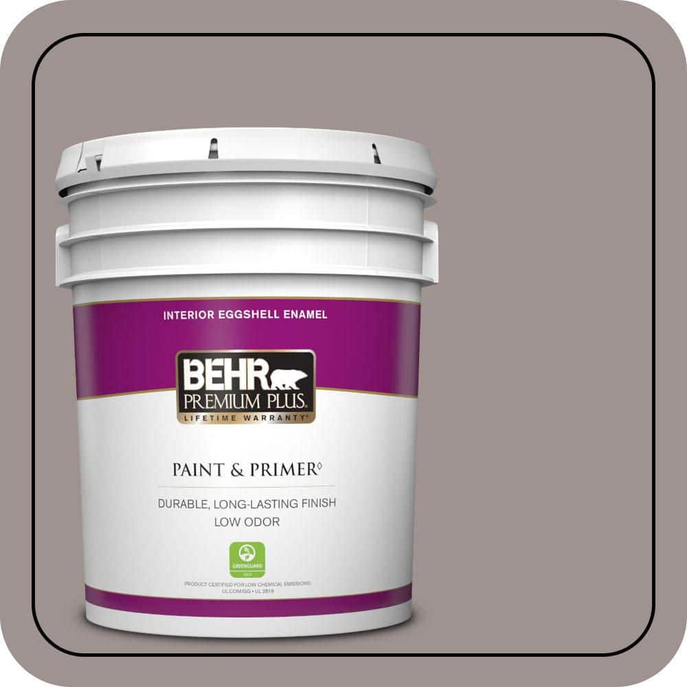 BEHR PREMIUM PLUS 5 gal. #N140-4 Tavern Taupe Eggshell Enamel Low Odor Interior Paint & Primer