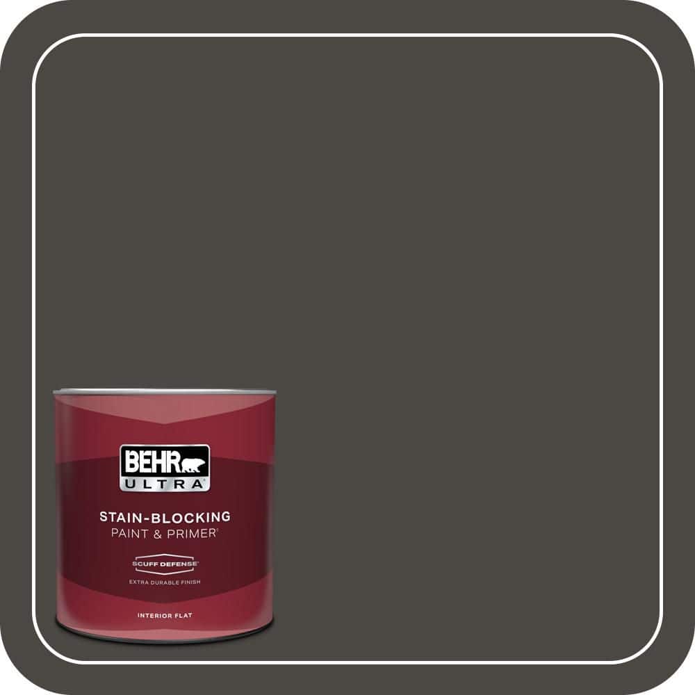 BEHR ULTRA 1 qt. #PPU24-01 Black Mocha Extra Durable Flat Interior Paint & Primer (1)