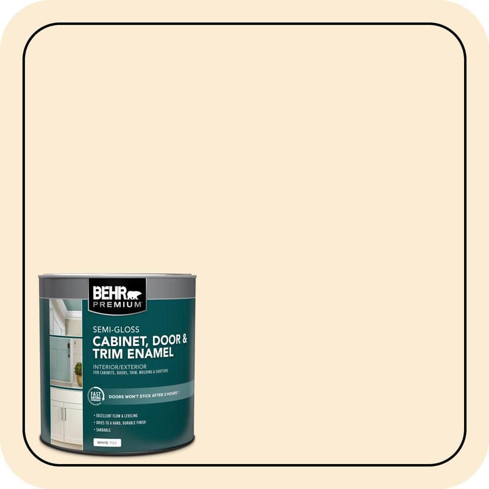 BEHR PREMIUM 1 qt. #P220-1 Frosty Melon Semi-Gloss Enamel Interior/Exterior Cabinet, Door & Trim Paint