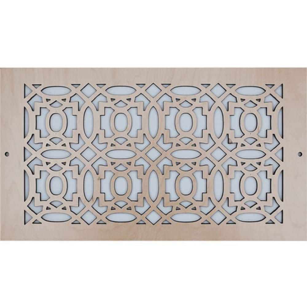 STELLAR Moroccan Wall And Ceiling Registers 4x18 (Duct Opening) 6x10 Overall Size - Wooden Screw-in Decorative Vent Cover (1)