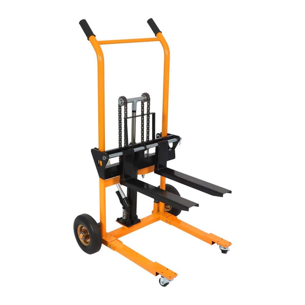 TORY CARRIER 35.8 in. Max Lift Fixed Legs Hand Stacker 440 lbs. Mini Manual Pallet Stacker with Adjustable Forks and Platform (2)