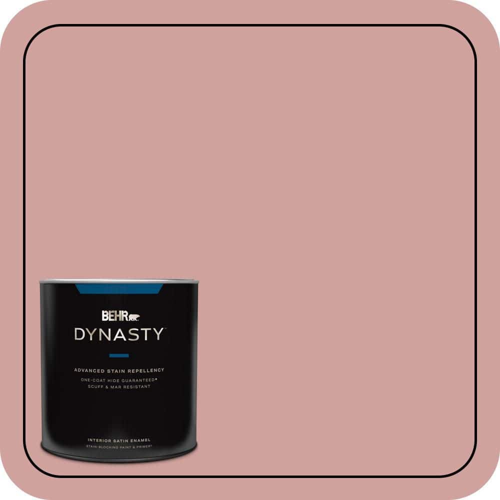 BEHR DYNASTY 1 qt. #S150-3 Rose Pottery One-Coat Hide Satin Enamel Interior Stain-Blocking Paint & Primer