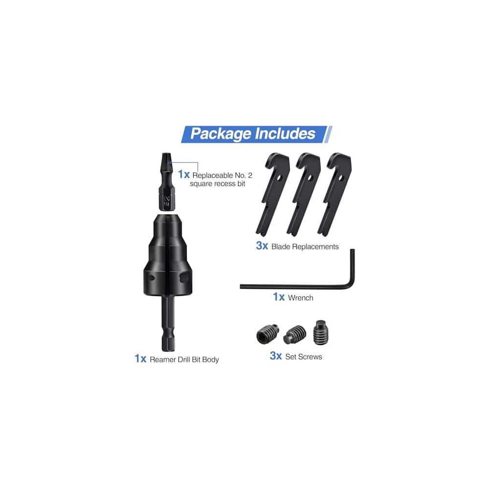 Yichuhaoxi 1/2 in. 3/4 in. 1 in. Pipe Capacity Conduit Reamer Tool Kit Improved Bit Retention for Electrical Metallic Tubing (3)