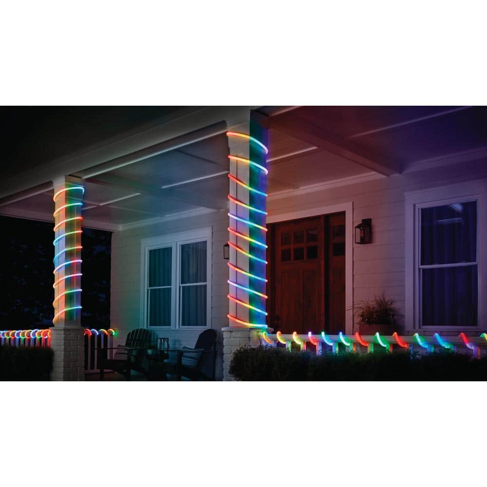 EcoSmart 16.4 ft. Smart RGBWIC Dynamic Color Changing 360° Dimmable Plug-In LED Outdoor Rope Light Powered by Hubspace (3)