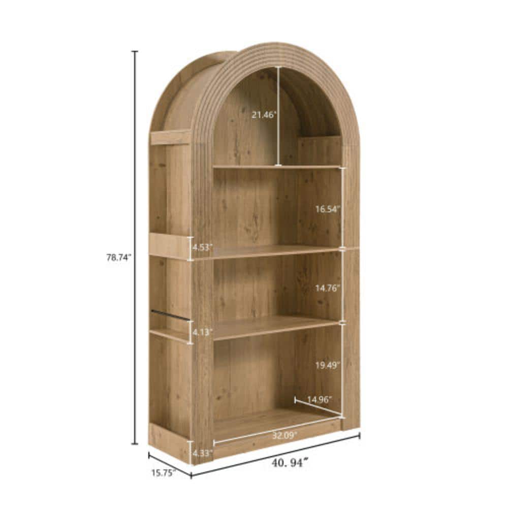 Unbranded 40.94 in. W x 15.75 in. D x 78.74 in. H Bathroom Brown Linen Cabinet (2)