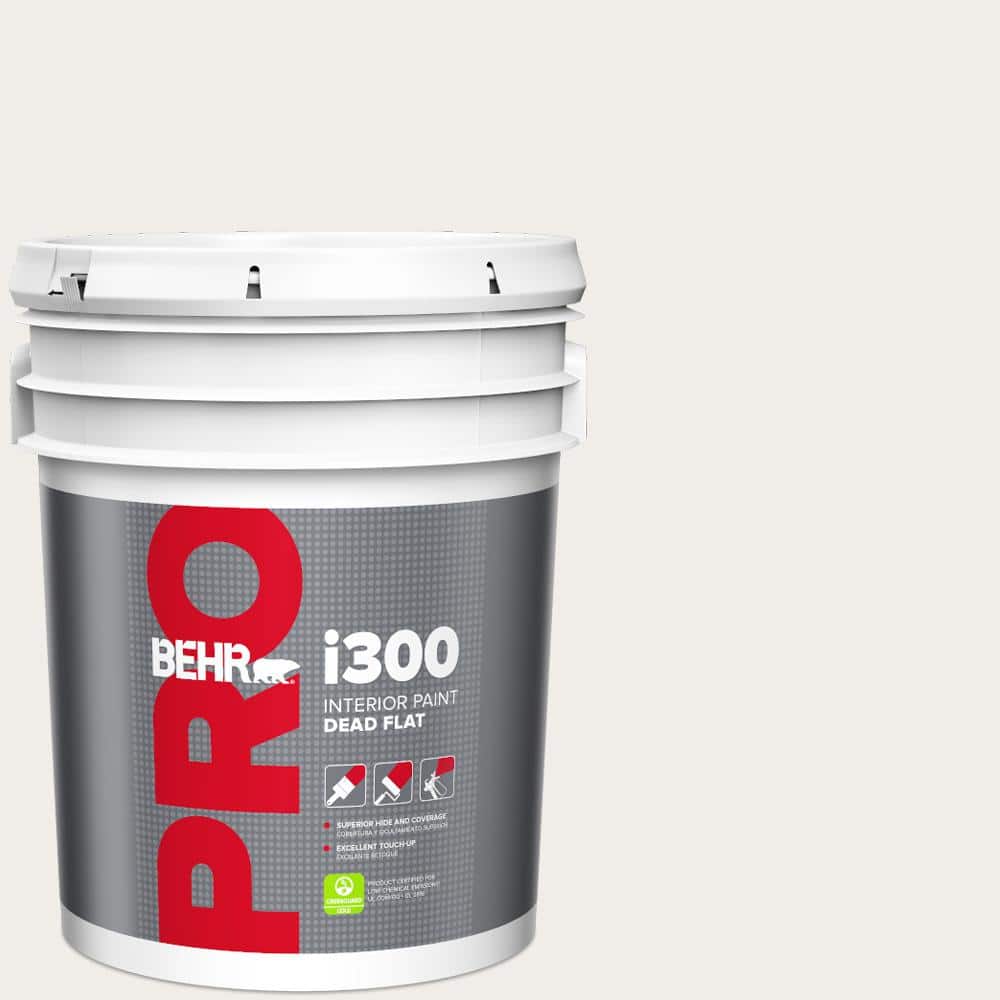 BEHR PRO 5 gal. #HDC-AC-06G Hacienda White Dead Flat Interior Paint