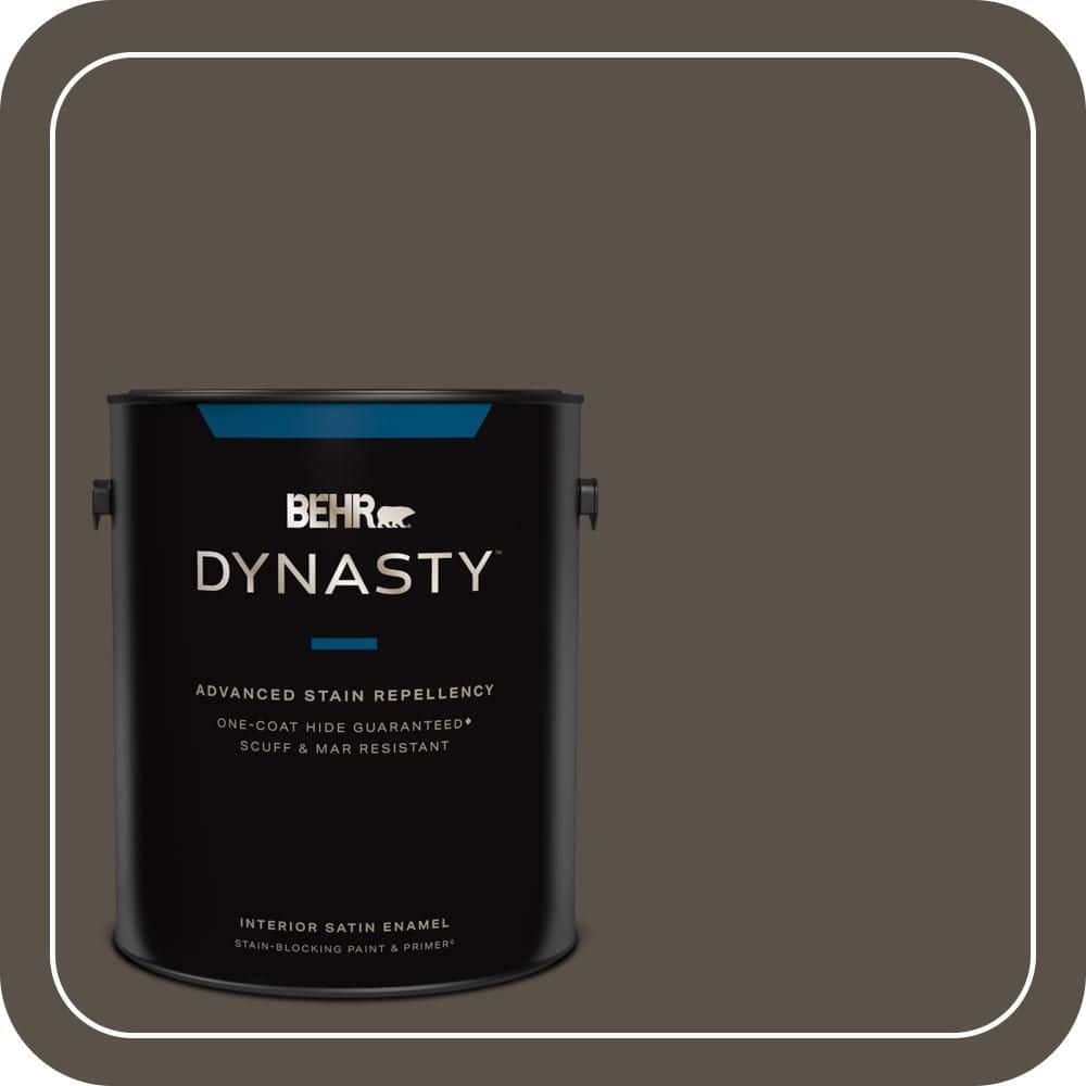 BEHR DYNASTY 1 gal. #S-H-740 Fedora Satin Enamel Interior Stain-Blocking Paint and Primer