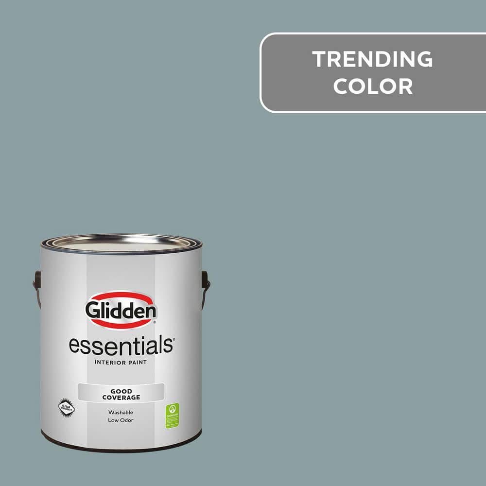 Glidden Essentials 1 gal. PPG1034-5 Aqua Smoke Semi-Gloss Interior Paint (1)