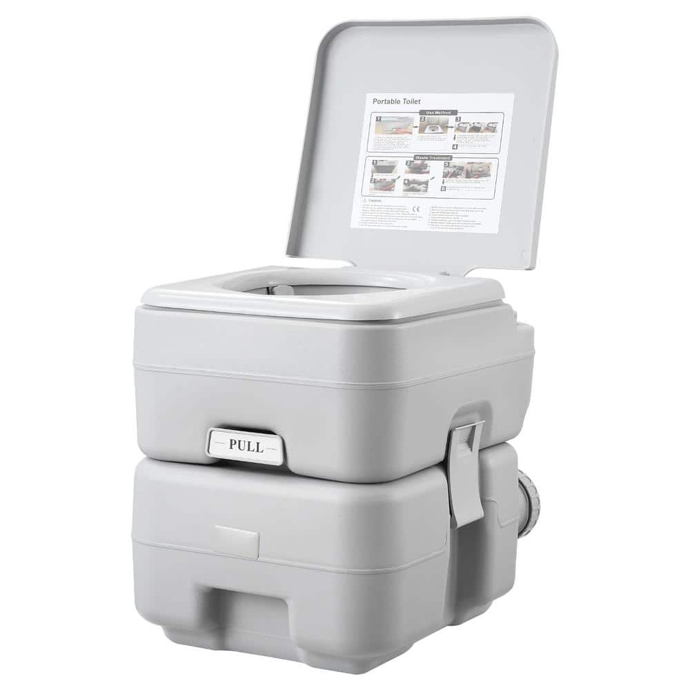 SVOPES Portable Toilet 5.3 Gal. Waste Tank, 3.2 Gal. Flush Tank, Push-Button Pressurized Flush Non-Electric Waterless Toilet