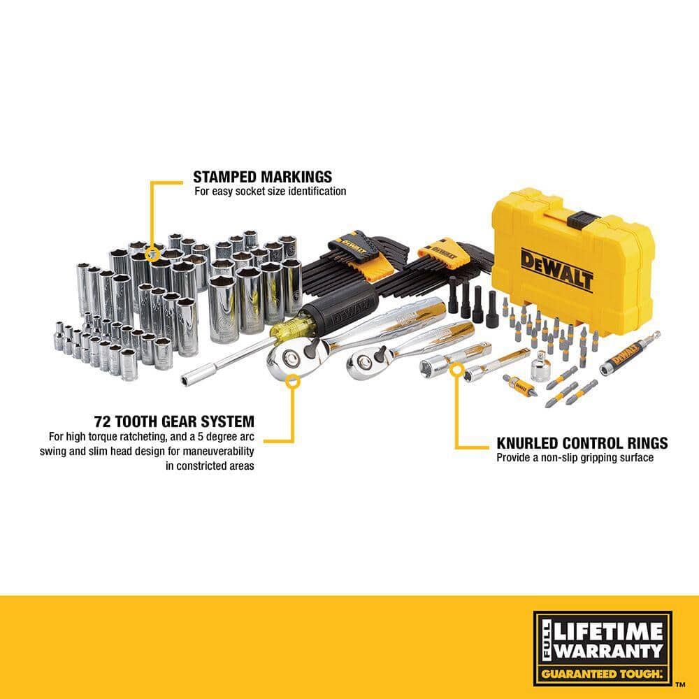 DEWALT 1/4 in. x 3/8 in. Drive Polished Chrome Mechanics Tool Set (108-Piece) (3)