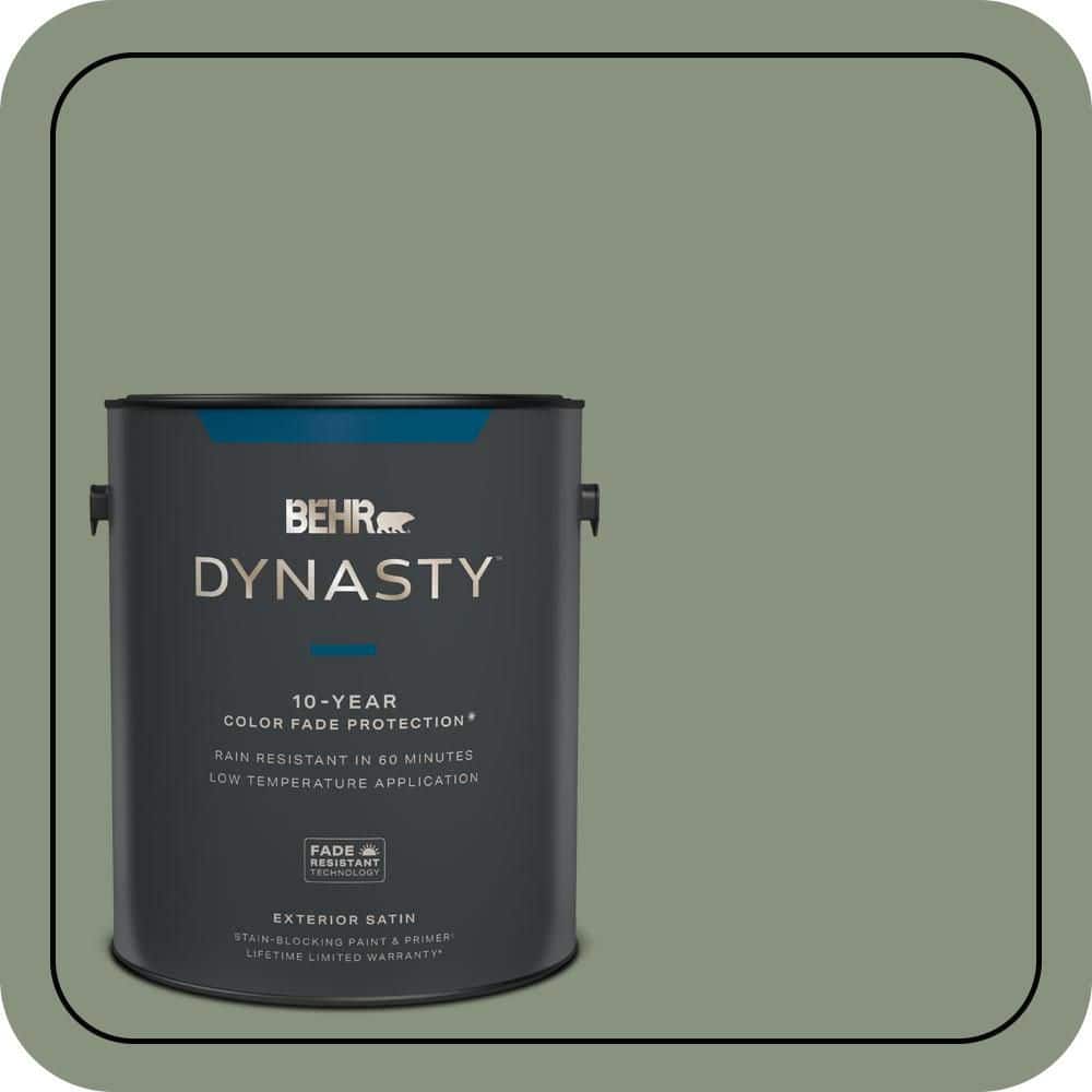 BEHR DYNASTY 1 gal. #N390-5 Eucalyptus Wreath Satin Enamel Exterior Stain-Blocking Paint & Primer