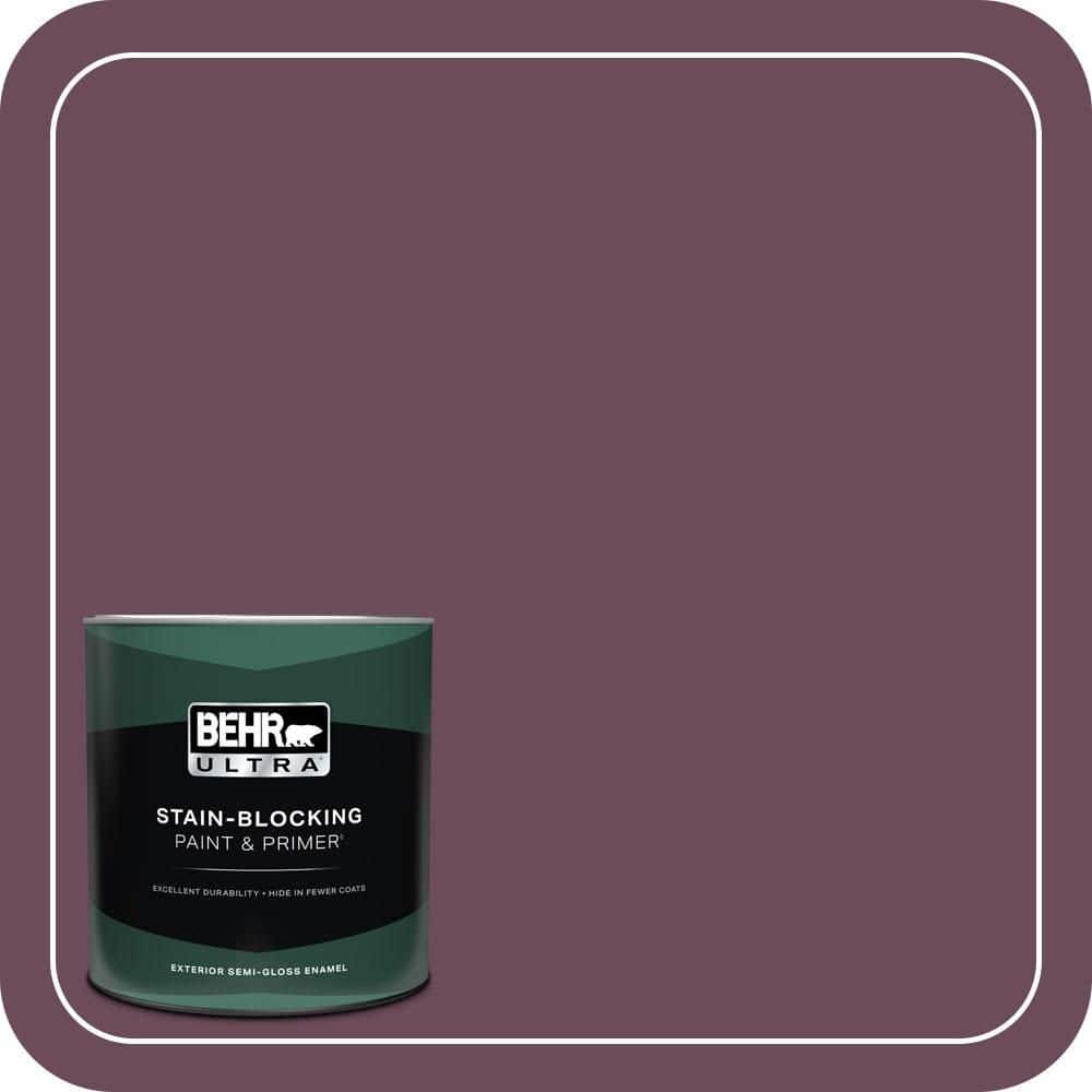 BEHR ULTRA 1 qt. #PPU1-20 Spiced Plum Semi-Gloss Enamel Exterior Paint & Primer