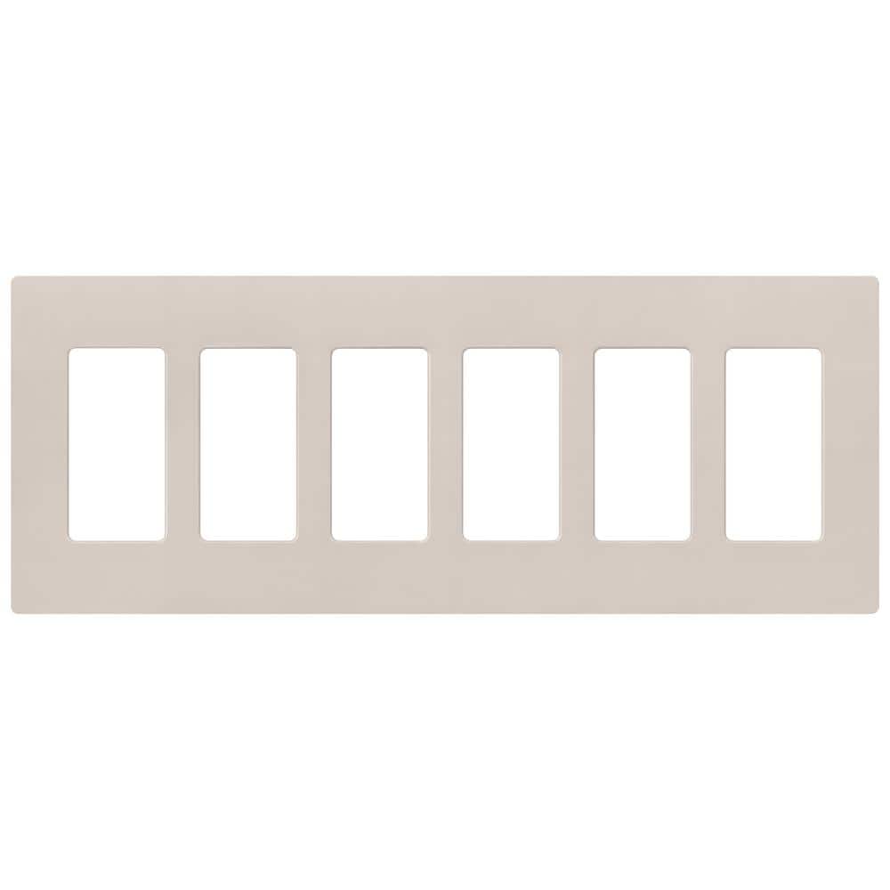Lutron Claro 6 Gang Wall Plate for Decorator/Rocker Switches, Satin, Taupe (SC-6-TP) (1-Pack)