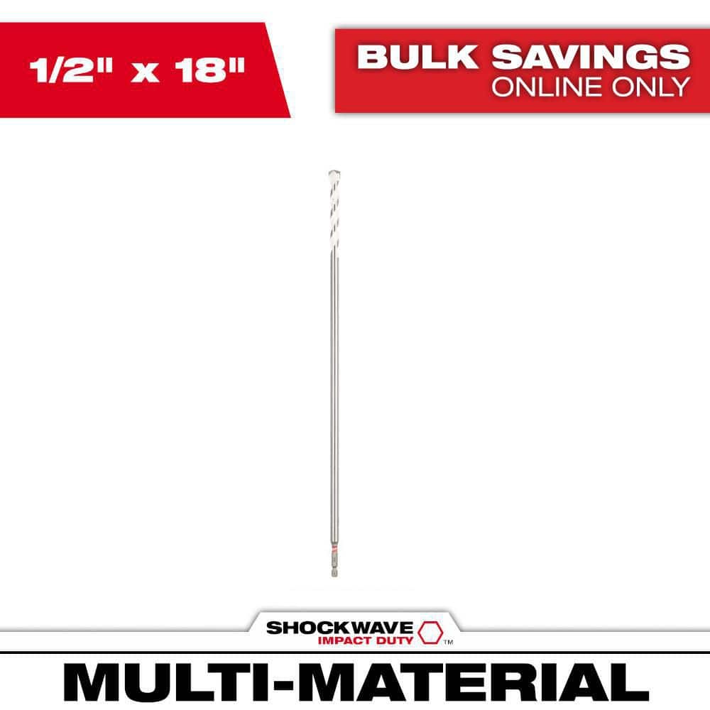 Milwaukee 1/2 in. x 16 in. SHOCKWAVE Impact Duty Carbide Bellhanger Multi-Material Bit (1)