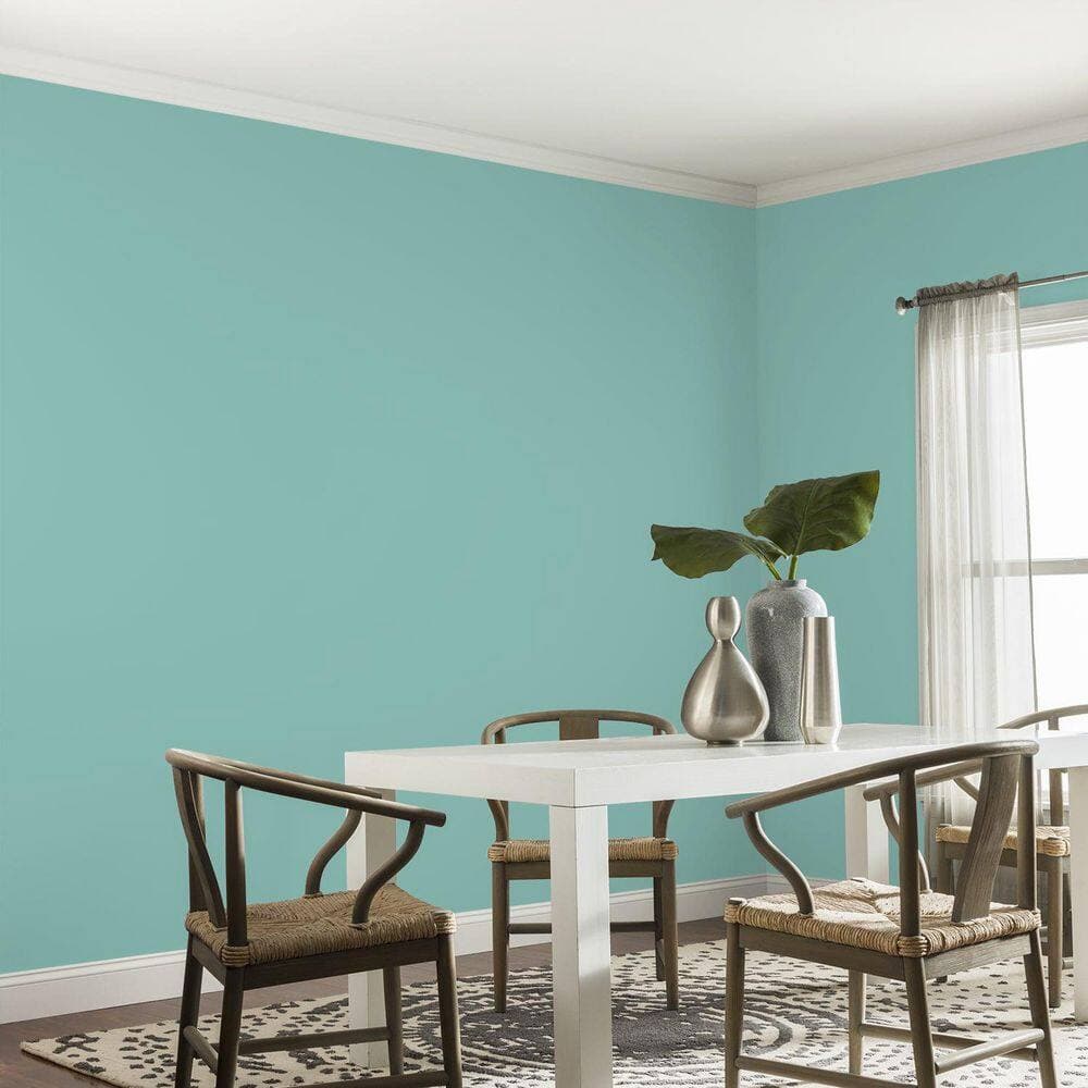 Glidden Ultra-Hide 1 gal. PPG1141-4 Caribbean Green Satin Interior Paint (4)