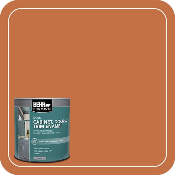 BEHR PREMIUM 1 qt. #M220-7A Fall Foliage Satin Enamel Interior/Exterior Cabinet, Door & Trim Paint (2)