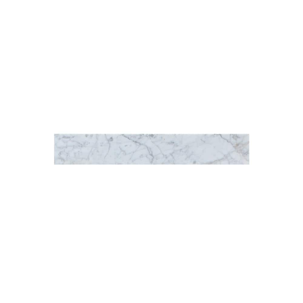 Unbranded Timeless Home 24 in. W Marble Vanity Backsplash in Carrara White (1)
