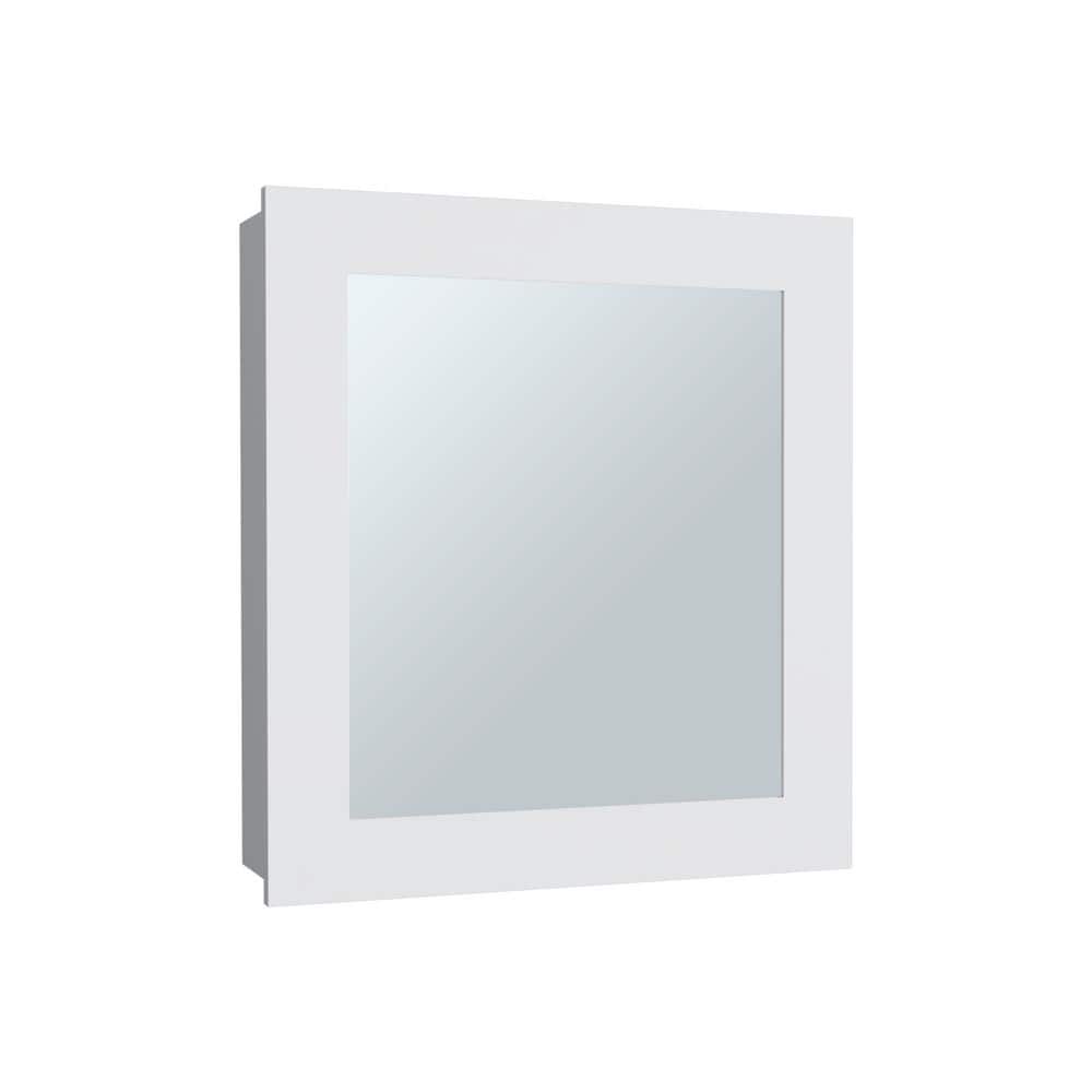 cadeninc 18.6 in. W x 5.7 in. D x 20.5 in. H White Wall Mount Bathroom Storage Cabinet with Mirror Door and 2 Shelves (3)