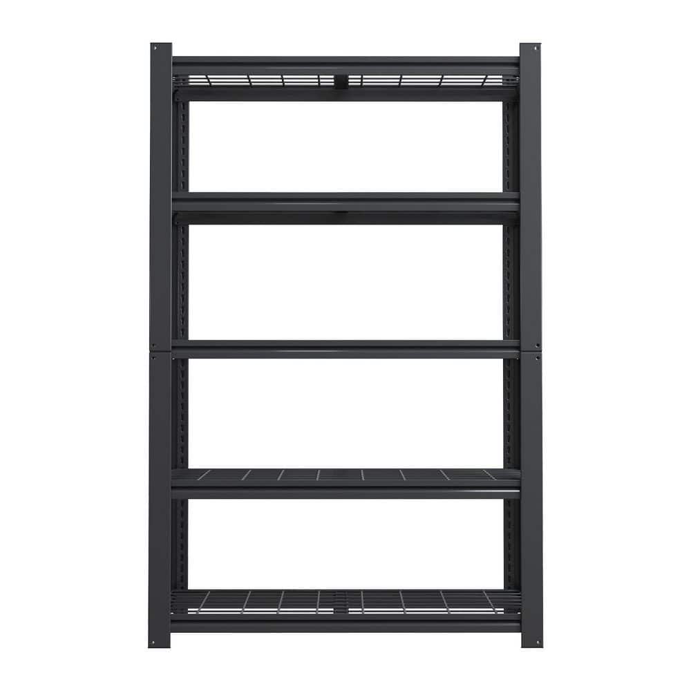 Tidoin 5-Tiers Metal Adjustable Heavy Duty Garage Storage Shelving Unit in Black (35.4 in. W x 72 in. H x 15.8 in. D) (1)