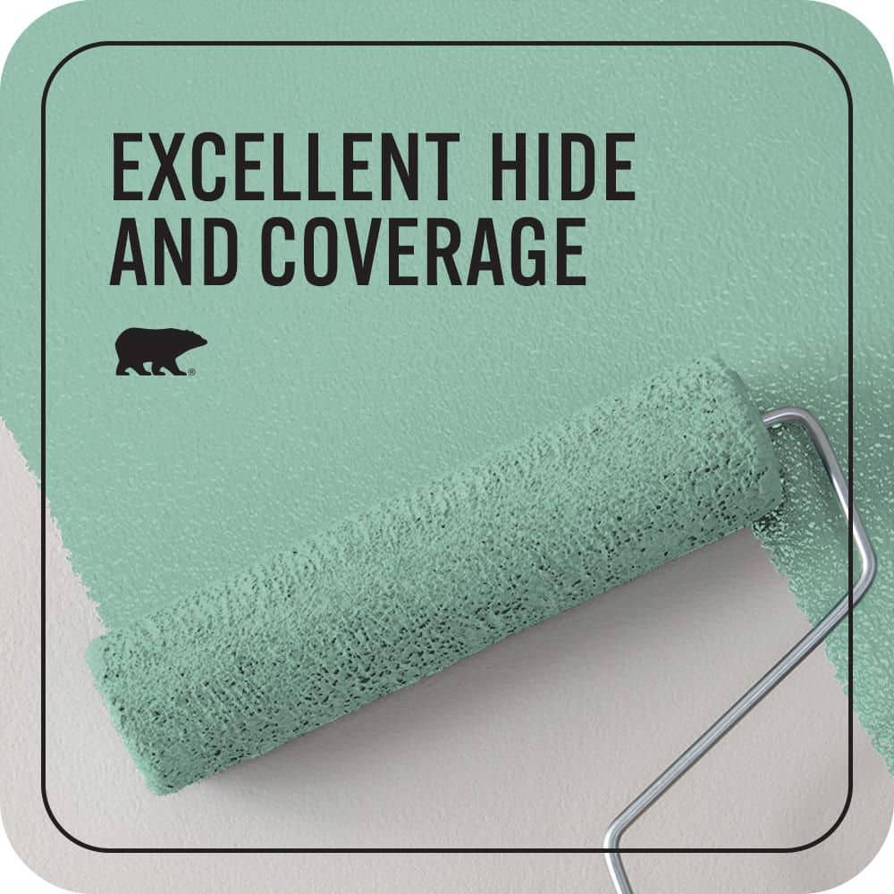 BEHR PREMIUM PLUS 1 qt. #M420-4 Jade Mountain Flat EcoMix Plant-Based Interior Paint & Primer (2)