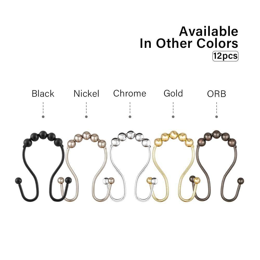 Utopia Alley 70 in. x 72 in. 3G Clear PEVA Liner and 12-Piece Stainless Steel Double Shower Durtain Hooks, Matt Black. (3)