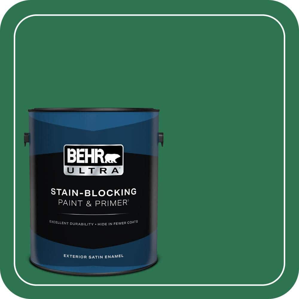 BEHR ULTRA 1 gal. #P420-7 Crown Jewel Satin Enamel Exterior Paint & Primer