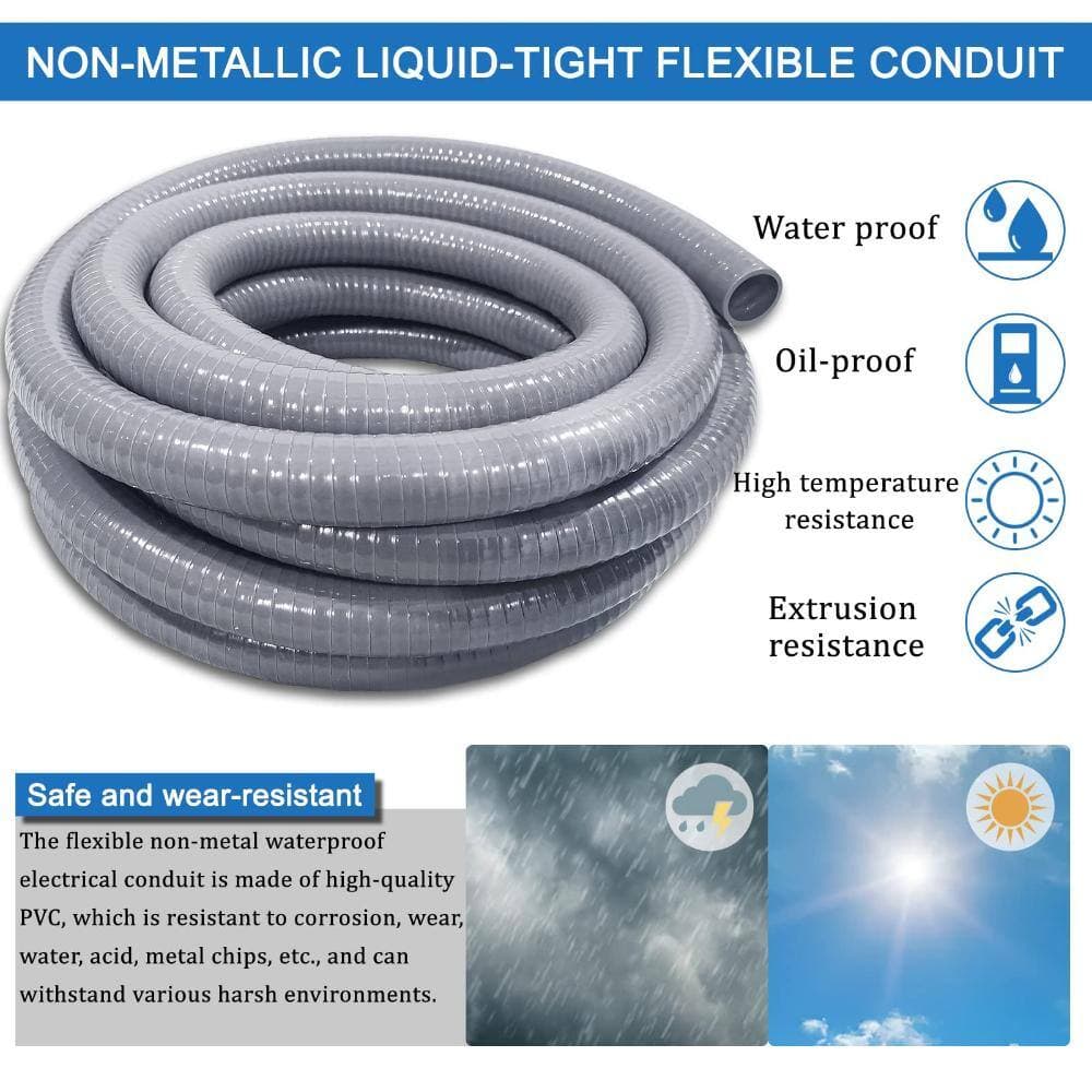 Unbranded 1 in Dia 25 ft Liquid-Tight Flexible Nonmetallic Electrical Conduit Kit with 5 Straight and 3 90-Degree (2)