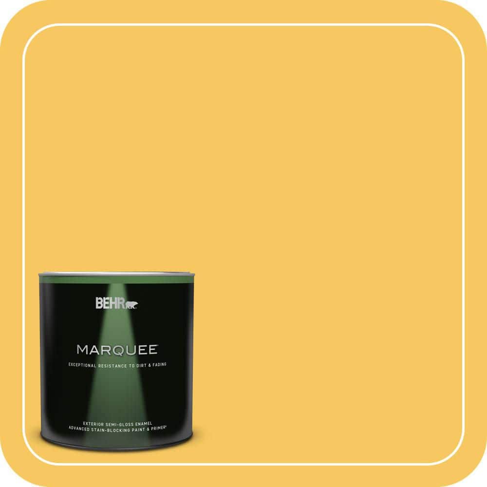 BEHR MARQUEE 1 qt. #P280-5 Little Sun Dress Semi-Gloss Enamel Exterior Paint & Primer (1)