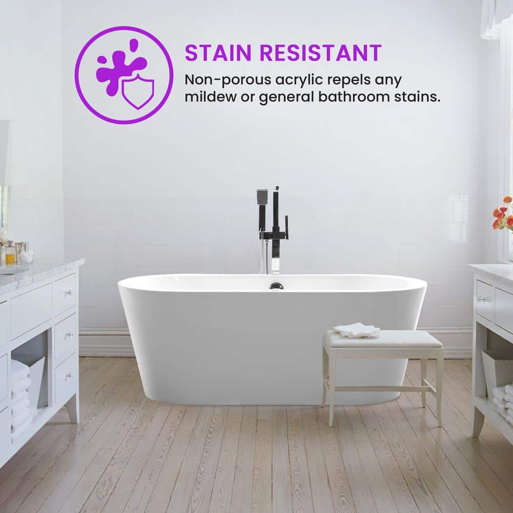 Vanity Art Lorient Acrylic Flatbottom Freestanding Bathtub (4)