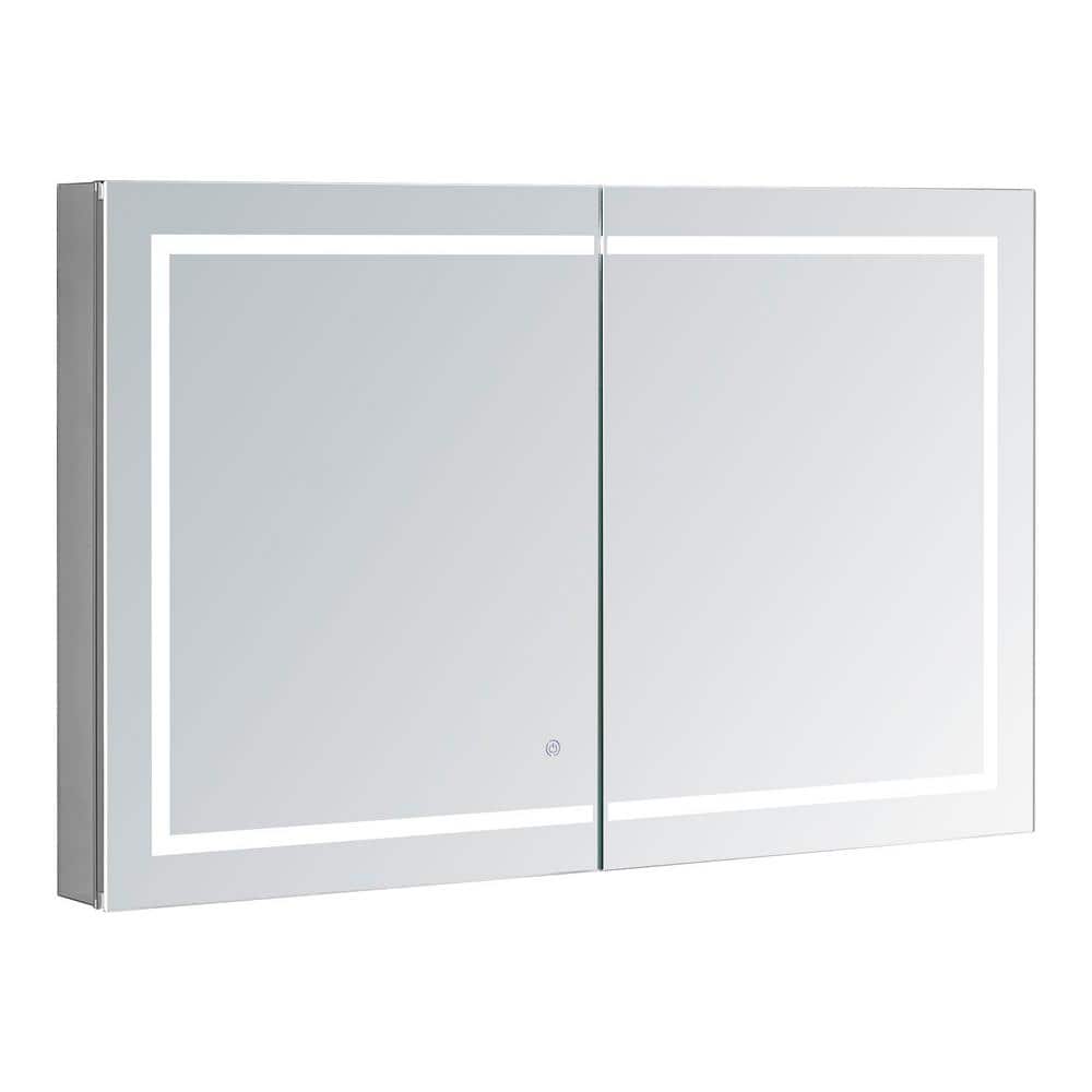 Aquadom Royale Plus 48 in W x 30 in. H Recessed or Surface Mount Medicine Cabinet with Bi-View Door,LED Lighting,Mirror Defogger