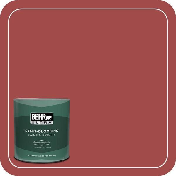 BEHR PREMIUM PLUS #ICC-107 Crimson Enamel Low Odor & Primer (4)