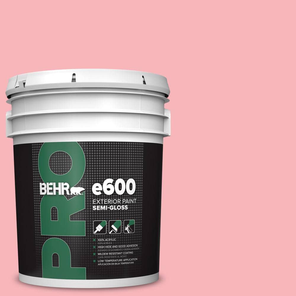 BEHR PRO 5 gal. #130A-3 Ballerina Pink Semi-Gloss Exterior Paint