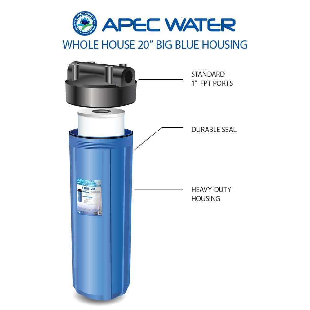 APEC Water Systems 20 in. Big Blue Whole House Water Filter Housing 1 in. Inlet/Outlet (2)