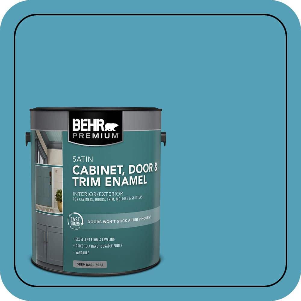 BEHR PREMIUM 1 gal. #M480-5A North Pole Blue Satin Enamel Interior/Exterior Cabinet, Door & Trim Paint