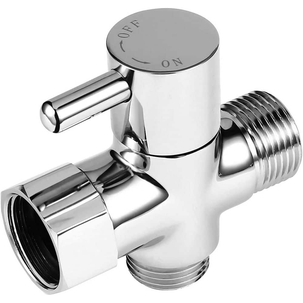 Anqtovp Bidet T Adapter Attachment with Shut-Off Valve, Brass 3-Way T-Valve for Toilet Water Pressure Control (1)