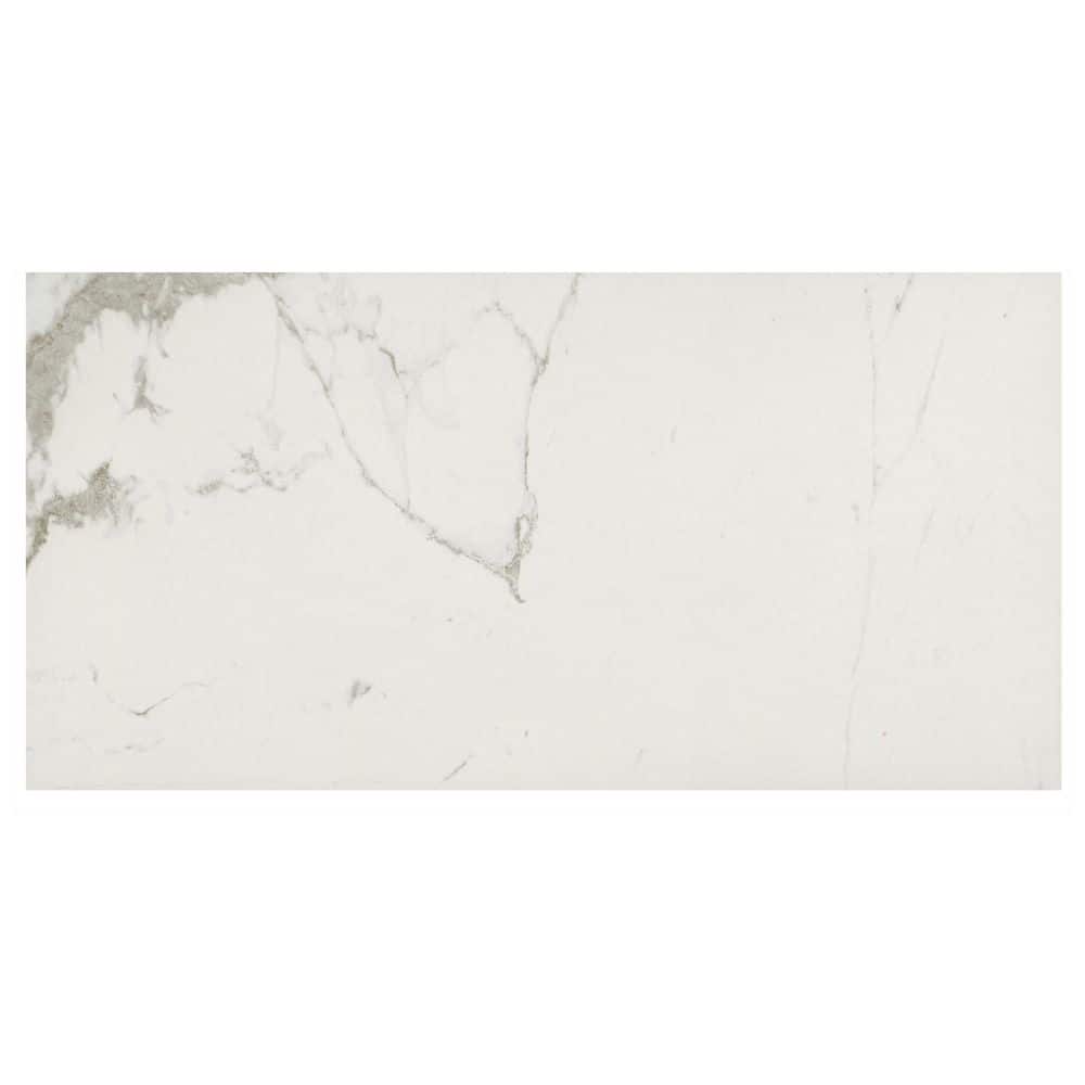 MSI Carrara White 12 in. x 24 in. Matte Porcelain Floor and Wall Tile (2 sq. ft./Each) (4)