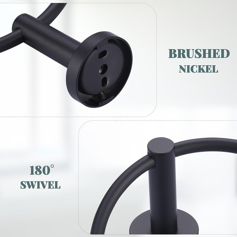 ARCORA Wall Mounted Double Towel Rings Stainless Steel in Matte Black (3)