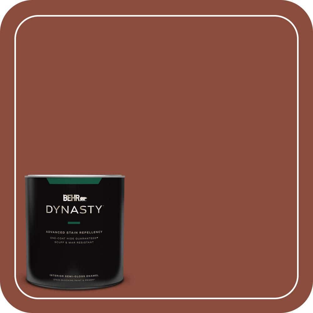 BEHR DYNASTY 1 qt. #QE-14 Spiced Red Semi-Gloss Enamel Interior Stain-Blocking Paint and Primer