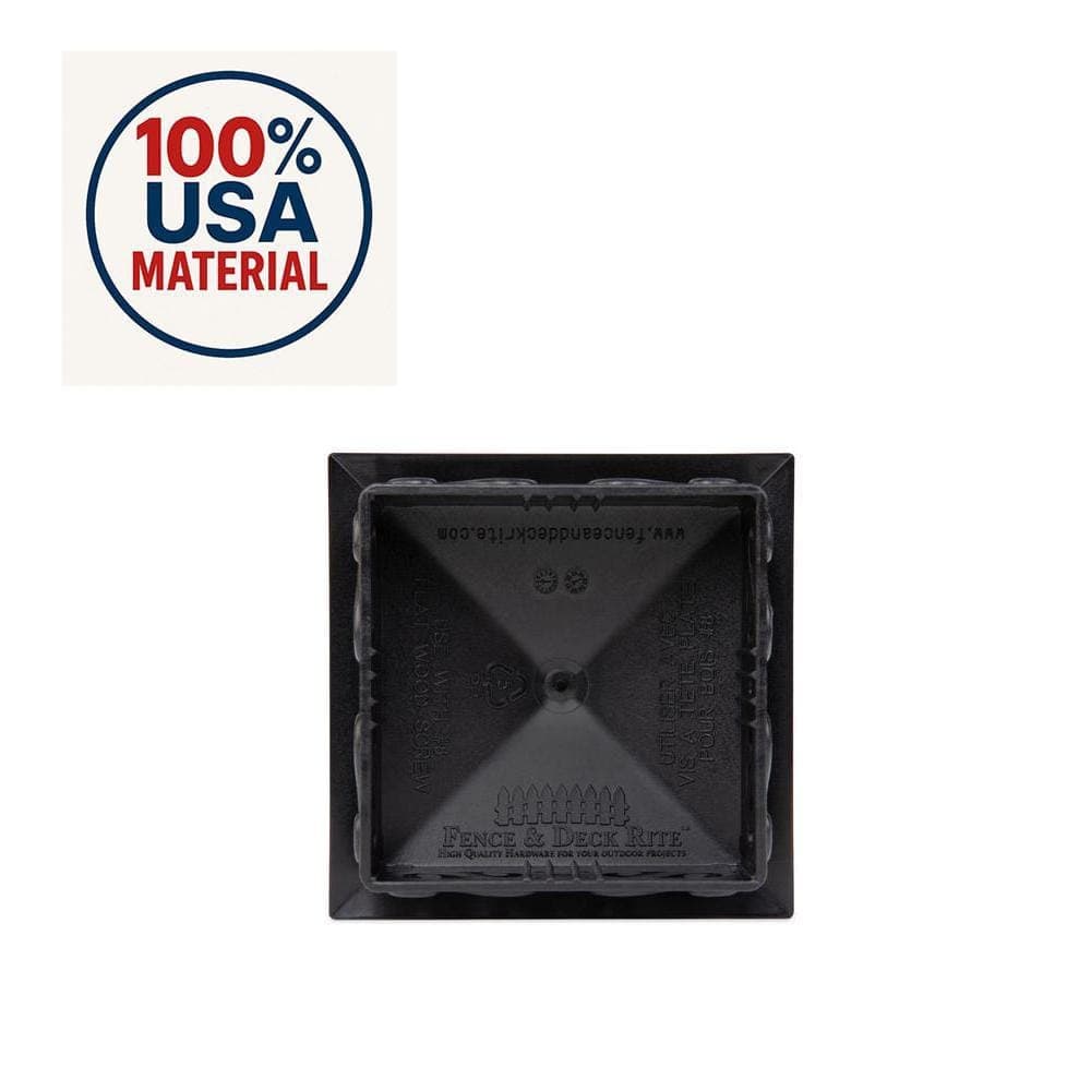 FENCE & DECK RITE Unique Design Post Caps, Fits Actual 4 x 4 Post, Reinforced Black Polypropylene (24-Pieces) (1)