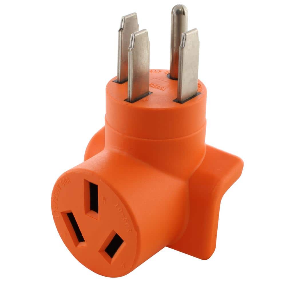 AC WORKS 50 Amp Welder Adapter NEMA 14-50P RV/Range/Generator Male Plug to 10-50R Welder Outlet Adapter (1)