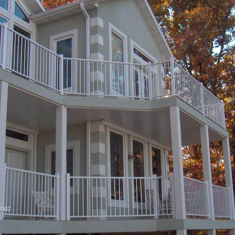 EZ Handrail 3 in. x 3 in. x 72 in. White Aluminum Post (2)