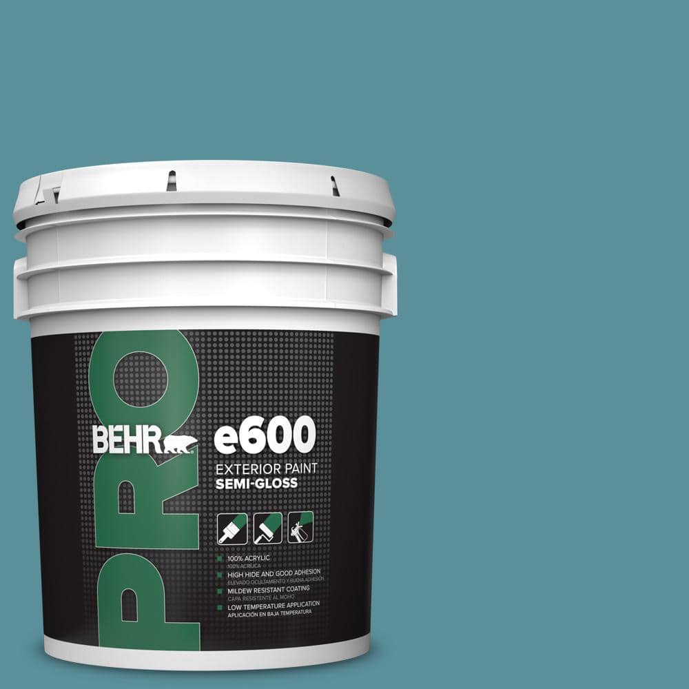 BEHR PRO 5 gal. #HDC-AC-23A Cabana Blue Semi-Gloss Exterior Paint