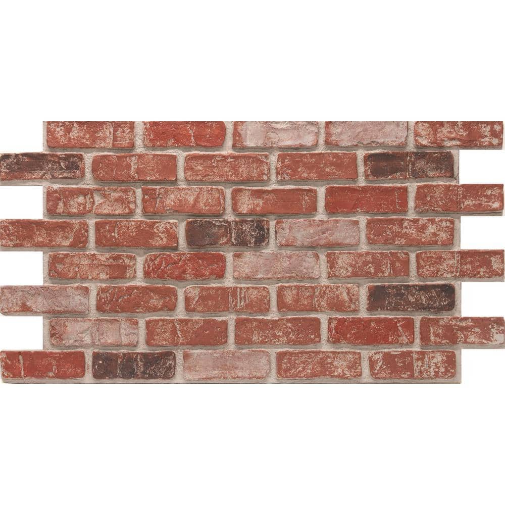 Urestone Used Brick 24 in. x 48 in. Old Town Faux Brick Siding Panel 4-Pack (3)