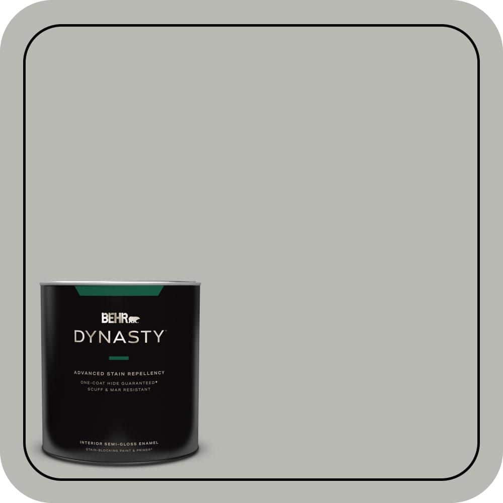 BEHR DYNASTY 1 qt. #PPU18-11 Classic Silver One-Coat Hide Semi-Gloss Enamel Interior Stain-Blocking Paint & Primer