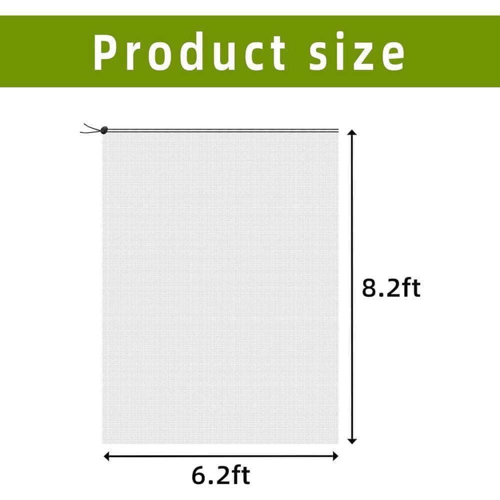 KIWDZFU 6.2 x 8.2 ft. Insect Bird Barrier Netting Mesh with Drawstring Durable PE Plant Cover for Garden Protection (3)
