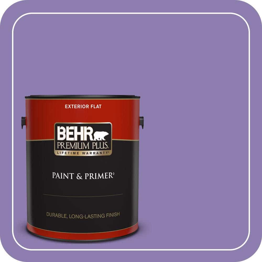 BEHR PREMIUM PLUS 1 gal. #PPU16-04 Purple Agate Flat Exterior Paint & Primer